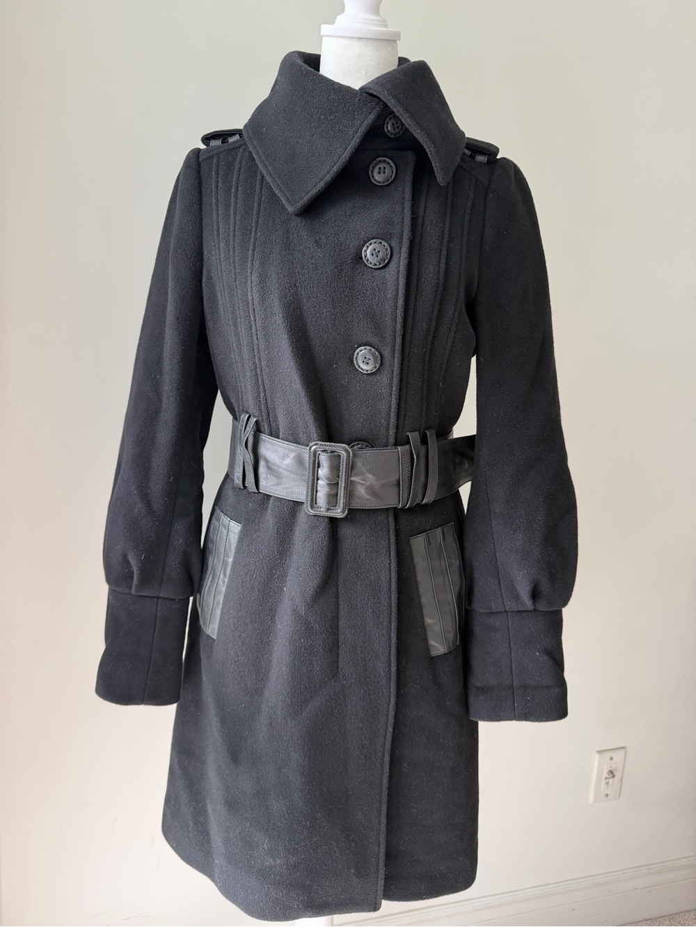 Vintage Mackage Black Belted Wool Coat - Picture 7 of 7